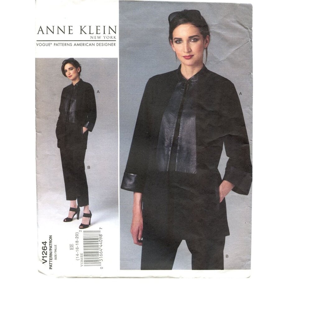 Anne Klein Vogue Patterns V1264 Misses Jacket & Pants Sewing Pattern EE SZ 14-20